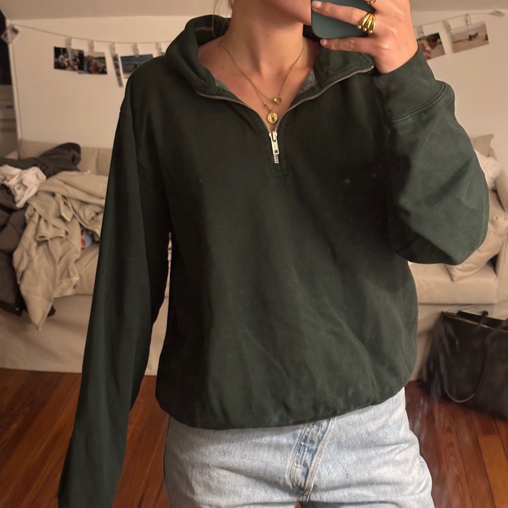 Green Quarter Zip